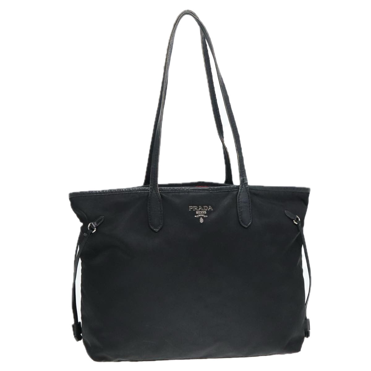 PRADA Tote Bag Nylon Black Auth 93028