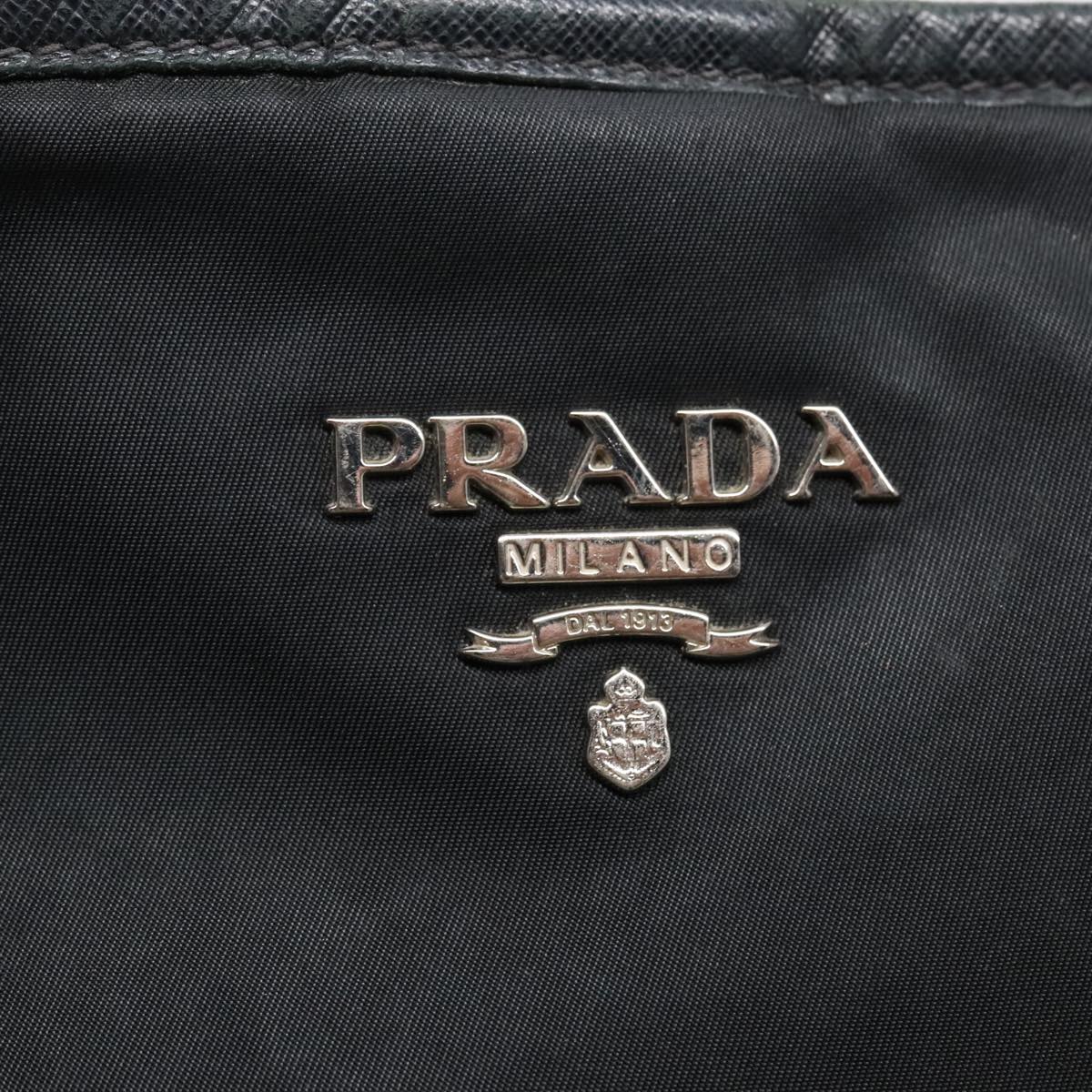 PRADA Tote Bag Nylon Black Auth 93028