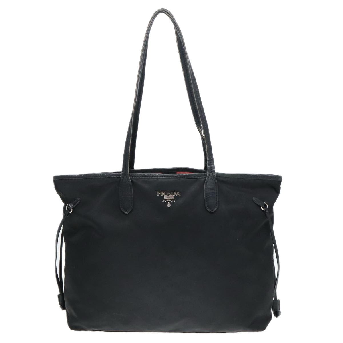 PRADA Tote Bag Nylon Black Auth 93028