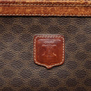 CELINE Macadam Canvas Clutch Bag PVC Leather Brown Gold Auth 93034-8