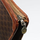 CELINE Macadam Canvas Clutch Bag PVC Leather Brown Gold Auth 93034-9