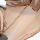 CELINE Macadam Canvas Clutch Bag PVC Leather Brown Gold Auth 93034-10