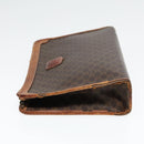 CELINE Macadam Canvas Clutch Bag PVC Leather Brown Gold Auth 93034-3