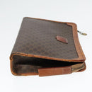 CELINE Macadam Canvas Clutch Bag PVC Leather Brown Gold Auth 93034-4