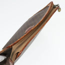 CELINE Macadam Canvas Clutch Bag PVC Leather Brown Gold Auth 93034-5