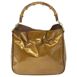 GUCCI Bamboo Hand Bag Enamel 2way Gold Tone Gold 001 1014 1638 0 Auth 93035 - 0