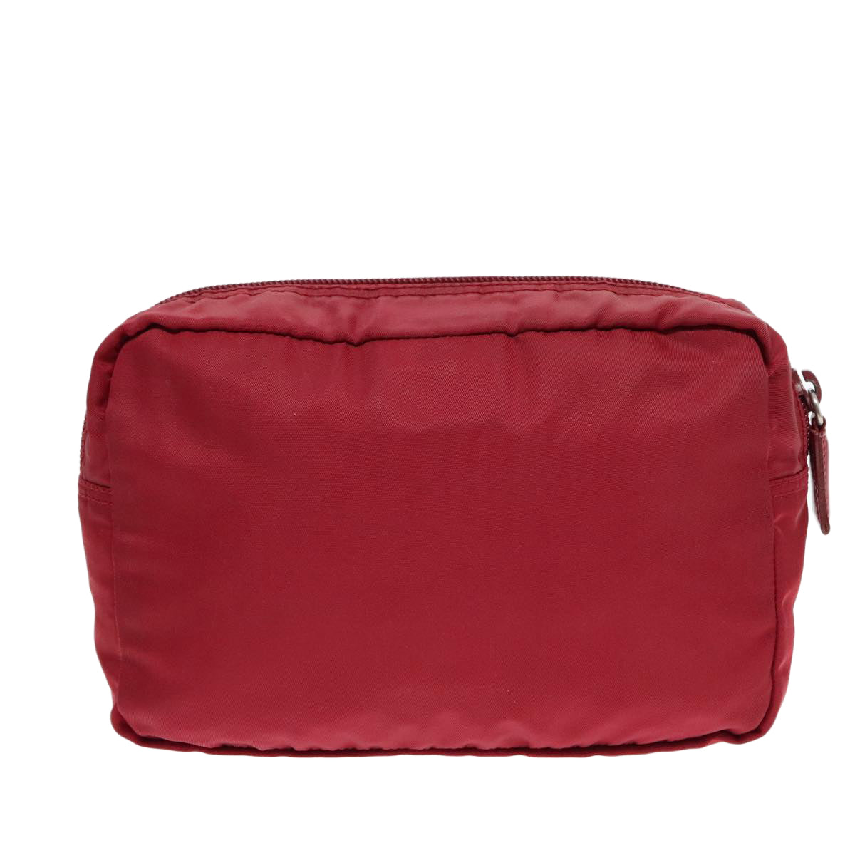 PRADA Pouch Nylon Red Silver Auth 93043 - 0