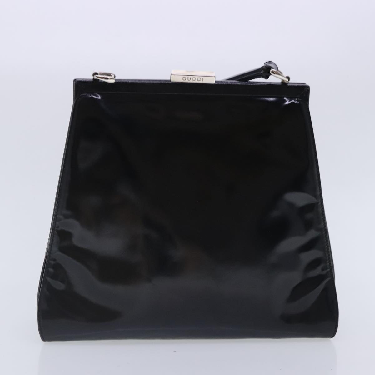 GUCCI Shoulder Bag Patent leather 4Set Black Auth 93048