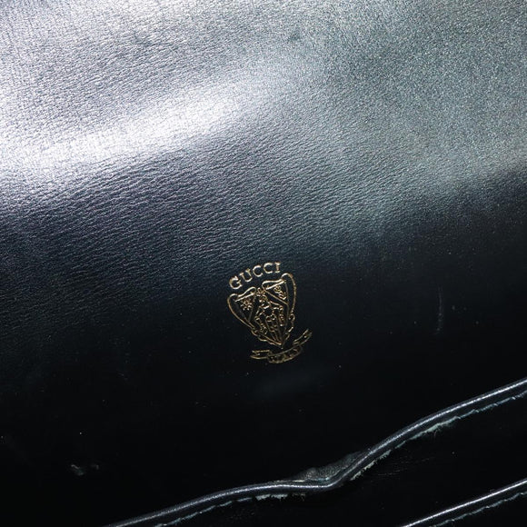 GUCCI Business Bag Leather Black Auth 93060