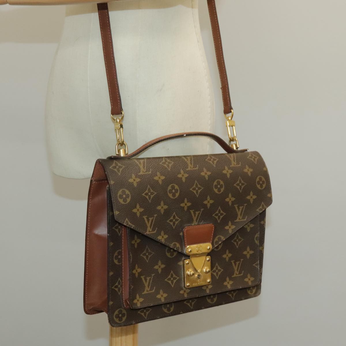 LOUIS VUITTON Monogram Monceau 26 Shoulder Bag 2way M51187 LV Auth 93067