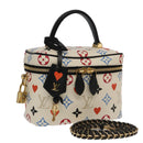 LOUIS VUITTON Monogram Game On Vanity PM Hand Bag White M57458 LV Auth 93070SM-1