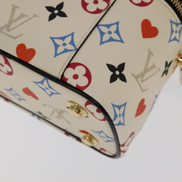 LOUIS VUITTON Monogram Game On Vanity PM Hand Bag White M57458 LV Auth 93070SM