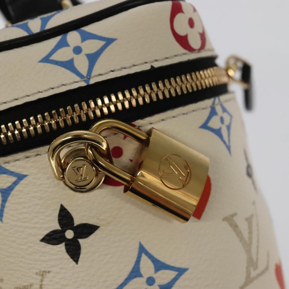 LOUIS VUITTON Monogram Game On Vanity PM Hand Bag White M57458 LV Auth 93070SM