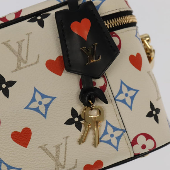 LOUIS VUITTON Monogram Game On Vanity PM Hand Bag White M57458 LV Auth 93070SM