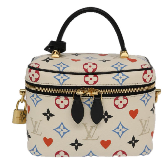 LOUIS VUITTON Monogram Game On Vanity PM Hand Bag White M57458 LV Auth 93070SM