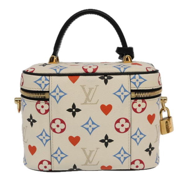 LOUIS VUITTON Monogram Game On Vanity PM Hand Bag White M57458 LV Auth 93070SM