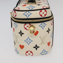 LOUIS VUITTON Monogram Game On Vanity PM Hand Bag White M57458 LV Auth 93070SM-3