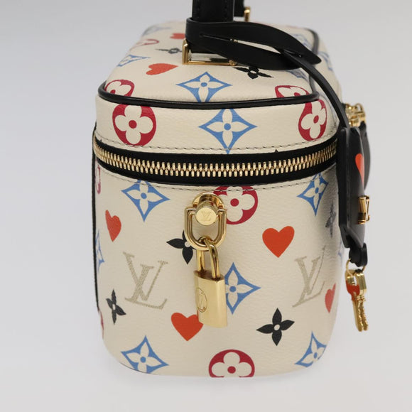 LOUIS VUITTON Monogram Game On Vanity PM Hand Bag White M57458 LV Auth 93070SM