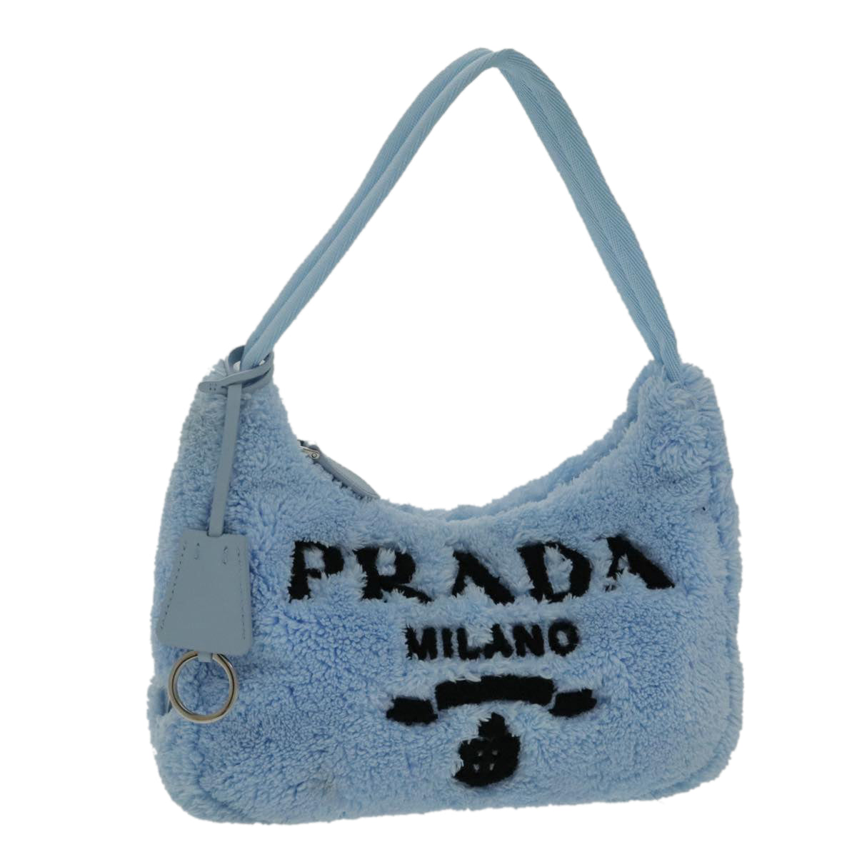 PRADA Mini Hand Bag Pile Blue Auth 93077A