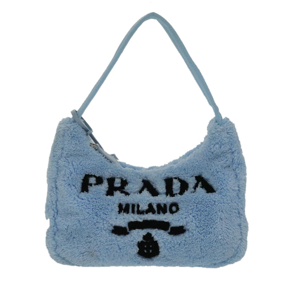 PRADA Mini Hand Bag Pile Blue Auth 93077AM