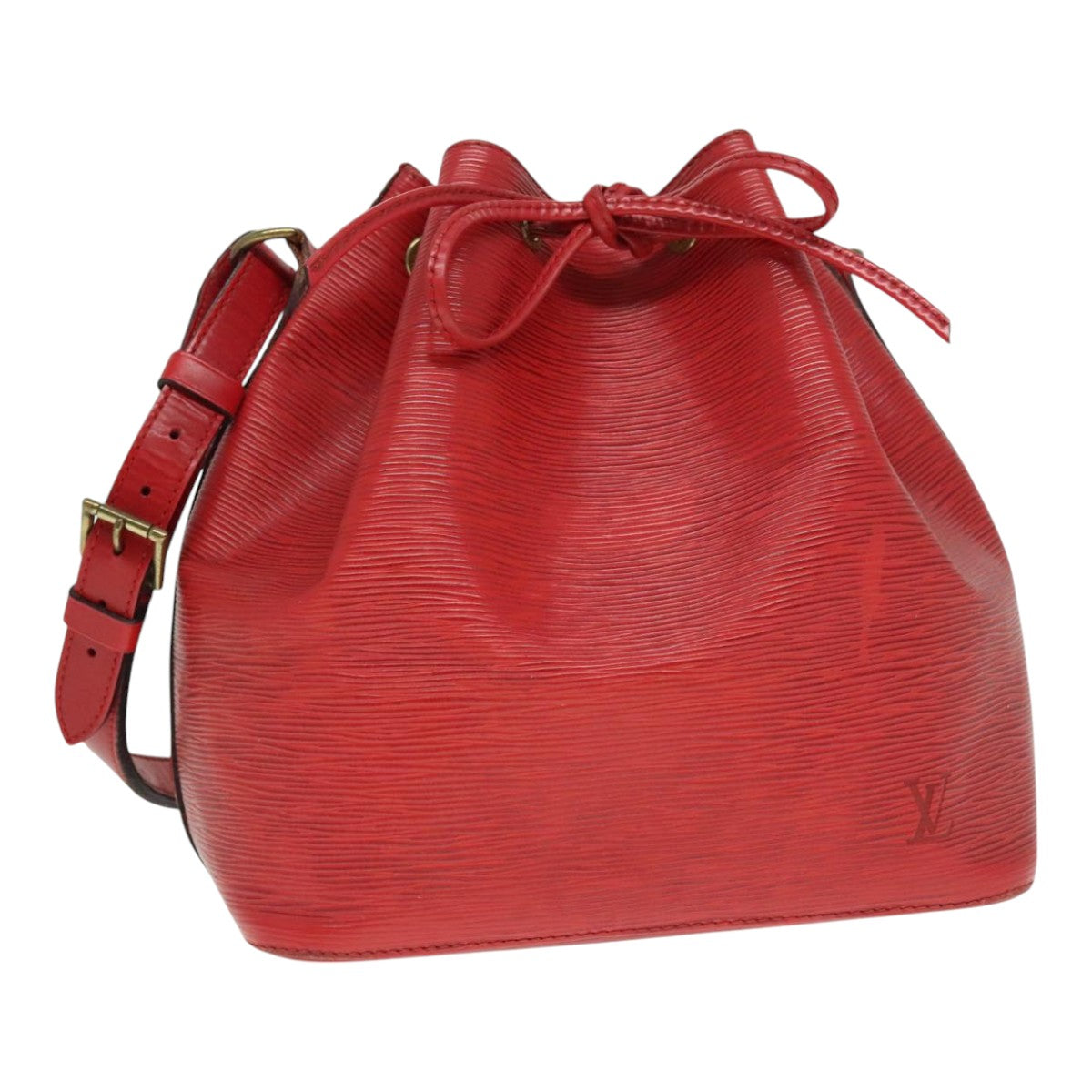 LOUIS VUITTON Epi Petit Noe Shoulder Bag Red M44107 LV Auth 93095