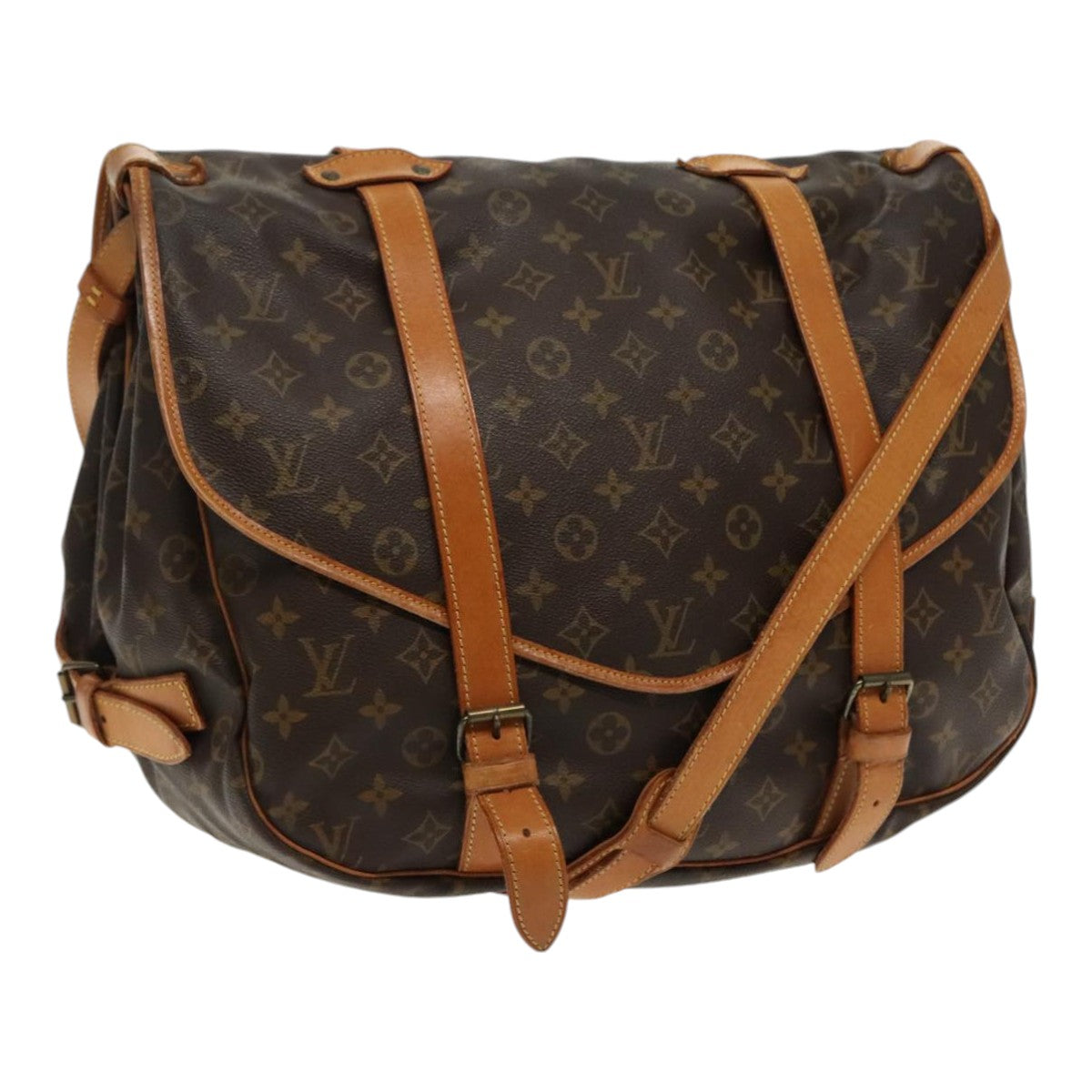 LOUIS VUITTON Monogram Saumur 43 Shoulder Bag M42252 LV Auth 93136