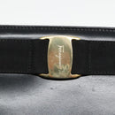 Salvatore Ferragamo Shoulder Bag Leather Black Gold Auth 93193-10