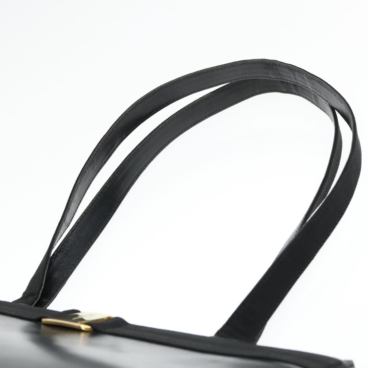 Salvatore Ferragamo Shoulder Bag Leather Black Gold Auth 93193