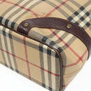 BURBERRY Nova Check Hand Bag PVC Beige Auth 93196-15