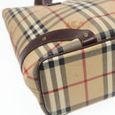 BURBERRY Nova Check Hand Bag PVC Beige Auth 93196-16