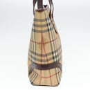BURBERRY Nova Check Hand Bag PVC Beige Auth 93196-3