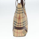 BURBERRY Nova Check Hand Bag PVC Beige Auth 93196-4