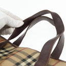 BURBERRY Nova Check Hand Bag PVC Beige Auth 93196-8