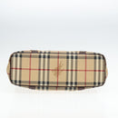 BURBERRY Nova Check Hand Bag PVC Beige Auth 93196-5