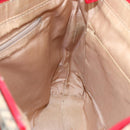 Burberrys Nova Check Hand Bag Canvas Leather Beige Red gold Auth 93197-18