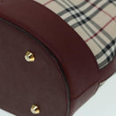 BURBERRY Nova Check Shoulder Bag Canvas Beige Gold Auth 93198-14