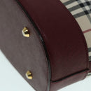 BURBERRY Nova Check Shoulder Bag Canvas Beige Gold Auth 93198-16