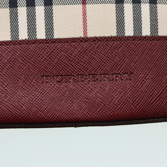 BURBERRY Nova Check Umhängetasche Canvas Beige Gold Auth 93198