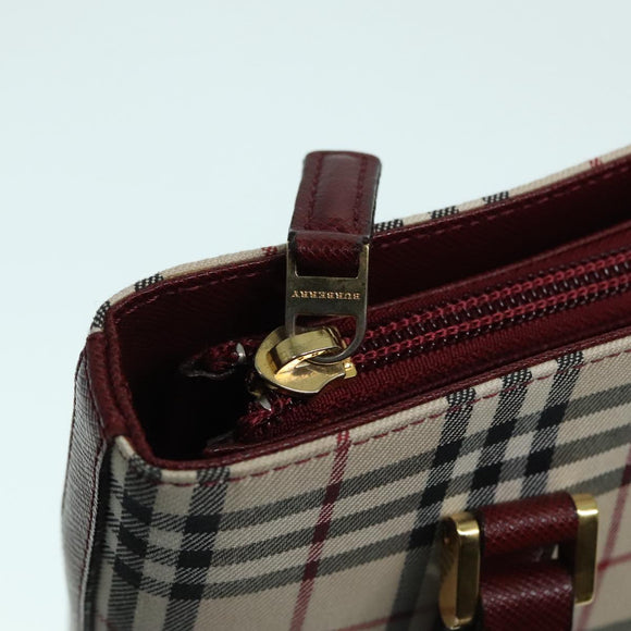 BURBERRY Nova Check Umhängetasche Canvas Beige Gold Auth 93198