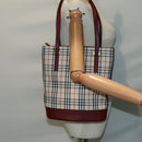 BURBERRY Nova Check Shoulder Bag Canvas Beige Gold Auth 93198-23