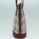 BURBERRY Nova Check Shoulder Bag Canvas Beige Gold Auth 93198-4