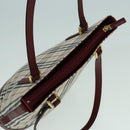BURBERRY Nova Check Shoulder Bag Canvas Beige Gold Auth 93198-6
