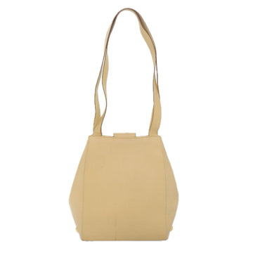 Salvatore Ferragamo Shoulder Bag Leather Beige Gold Auth 93202 - 0