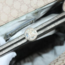 CELINE Macadam Canvas Shoulder Bag Beige Gold Auth 93204-10