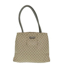 CELINE Macadam Canvas Shoulder Bag Beige Gold Auth 93204-13