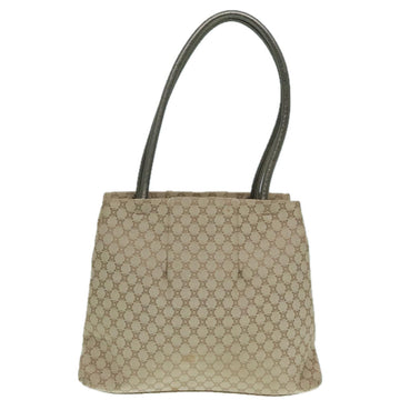 CELINE Macadam Canvas Shoulder Bag Beige Gold Auth 93204 - 0