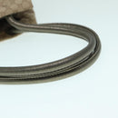 CELINE Macadam Canvas Shoulder Bag Beige Gold Auth 93204-7