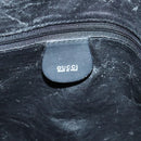 GUCCI Bamboo Hand Bag Suede 2way Black Gold 001 123 1577 Auth 93210-17