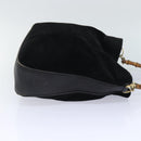 GUCCI Bamboo Handtasche Wildleder 2-Wege Schwarz Gold 001 123 1577 Auth 93210-3