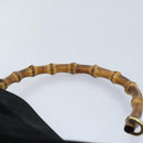 GUCCI Bamboo Handtasche Wildleder 2-Wege Schwarz Gold 001 123 1577 Auth 93210-8
